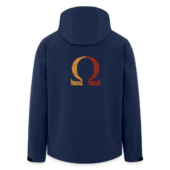 Omega-Grafiken - Recycelte Männer Softshell-Jacke von Stanley/Stella - Navy - Hinten - AI Model Male 185 light (185cm)