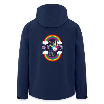 Be A Rainbow Unicorn - Men’s Recycled Softshell Jacket by Stanley/Stella - navy - Back - AI Model Male 185 light (185cm)