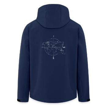 Itinéraire Cardinal Carte Carte du monde Boussole - Veste softshell homme en polyester recyclé Stanley/Stella - marine - Dos - AI Model Male 185 light (185cm)