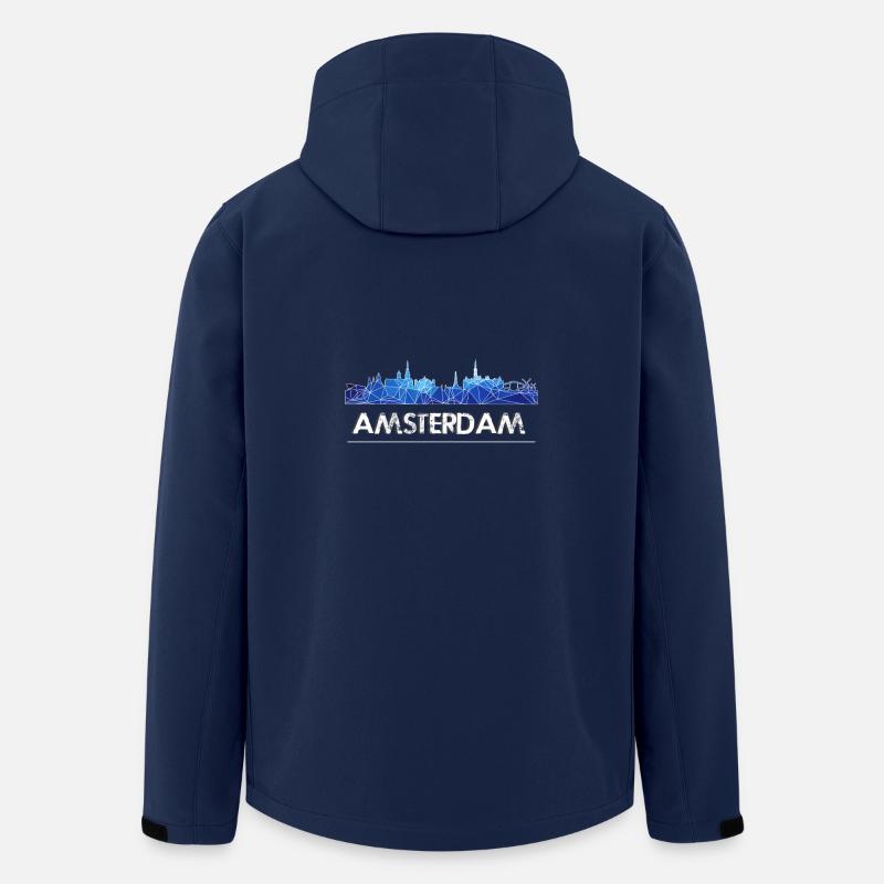 Amsterdam Skyline blau - Recycelte Männer Softshell-Jacke von Stanley/Stella - Navy