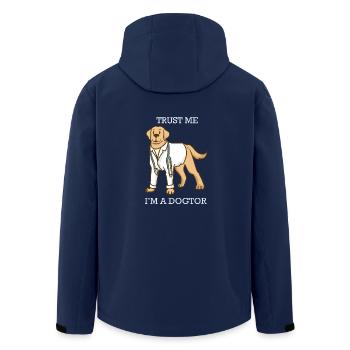 Dog - Doctor - Doctor - Trust - Gift - Men’s Recycled Softshell Jacket by Stanley/Stella - navy - Back - AI Model Male 185 light (185cm)
