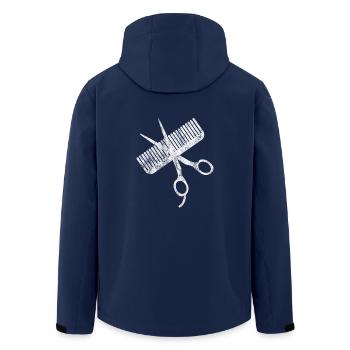 Coiffeur coiffeur chemise cadeau cheveux coiffeur - Veste softshell homme en polyester recyclé Stanley/Stella - marine - Dos - AI Model Male 185 light (185cm)