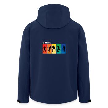 Sport Fan - Recycelte Männer Softshell-Jacke von Stanley/Stella - Navy - Hinten - AI Model Male 185 light (185cm)