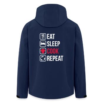 Eat Sleep Cook Repeat - Men’s Recycled Softshell Jacket by Stanley/Stella - navy - Back - AI Model Male 185 light (185cm)