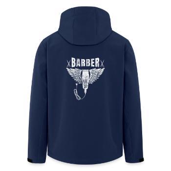 Barber shop barbiers barbier chemise cadeau barbe - Veste softshell homme en polyester recyclé Stanley/Stella - marine - Dos - AI Model Male 185 light (185cm)
