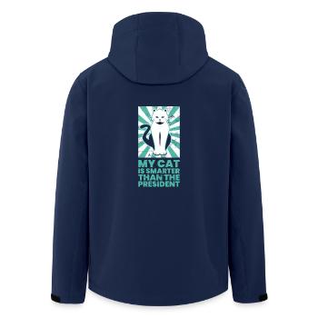 Funny Political Cat Is Smarter Than The President - Men’s Recycled Softshell Jacket by Stanley/Stella - navy - Back - AI Model Male 185 light (185cm)