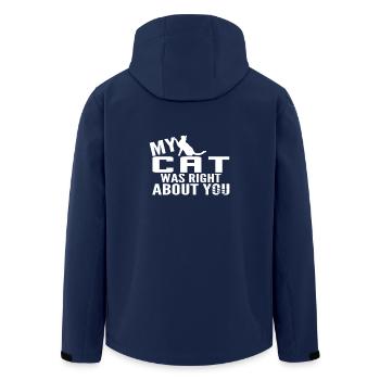 My Cat - Men’s Recycled Softshell Jacket by Stanley/Stella - navy - Back - AI Model Male 185 light (185cm)