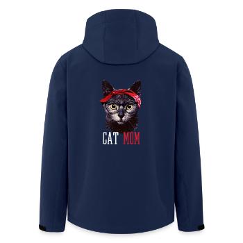 Cat Mom Cats Mom Babe Kittens Hipster - Men’s Recycled Softshell Jacket by Stanley/Stella - navy - Back - AI Model Male 185 light (185cm)