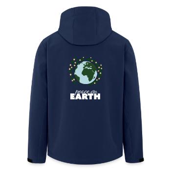 Peace on Earth, Peace, Freedom, Gift Idea - Men’s Recycled Softshell Jacket by Stanley/Stella - navy - Back - AI Model Male 185 light (185cm)