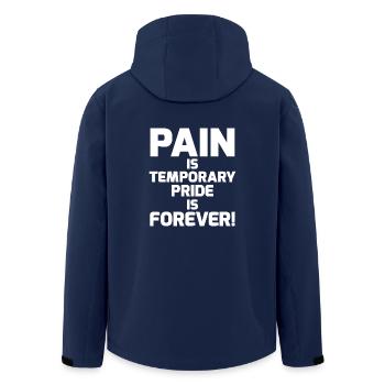 La douleur est temporaire La fierté est éternelle - la motivation - Veste softshell homme en polyester recyclé Stanley/Stella - marine - Dos - AI Model Male 185 light (185cm)