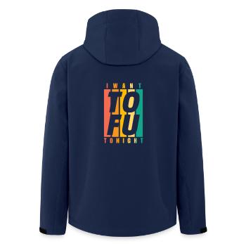 I Want ToFu Tonight Geschenk Veganer Vegan shirt - Recycelte Männer Softshell-Jacke von Stanley/Stella - Navy - Hinten - AI Model Male 185 light (185cm)