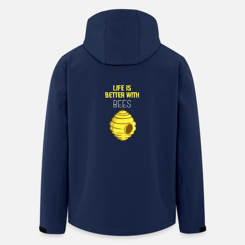 La vie est meilleure avec les abeilles - protection - insecte - Veste softshell homme en polyester recyclé Stanley/Stella - marine
