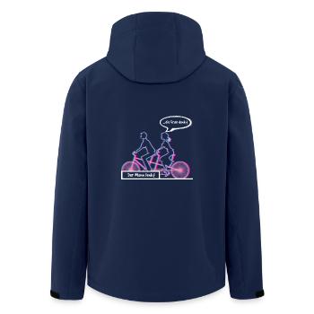 Funny bicycle tandem gift man woman - Men’s Recycled Softshell Jacket by Stanley/Stella - navy - Back - AI Model Male 185 light (185cm)