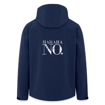 Hahaha No. self-confident woman stupid make-up - Men’s Recycled Softshell Jacket by Stanley/Stella - navy - Back - AI Model Male 185 light (185cm)
