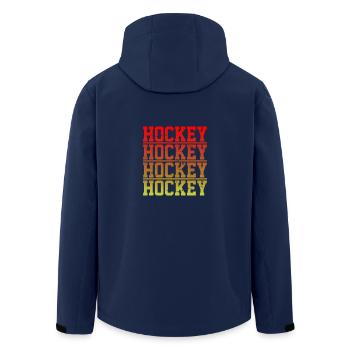 Hockey - Recycelte Männer Softshell-Jacke von Stanley/Stella - Navy - Hinten - AI Model Male 185 light (185cm)
