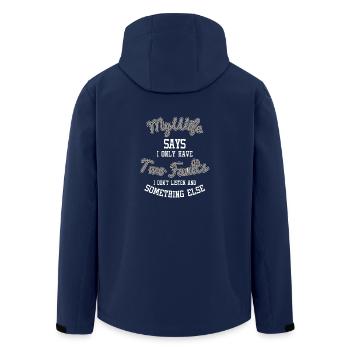 Meine Frau sagt - Recycelte Männer Softshell-Jacke von Stanley/Stella - Navy - Hinten - AI Model Male 185 light (185cm)