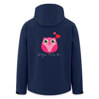Eule Uhu - Recycelte Männer Softshell-Jacke von Stanley/Stella - Navy - Hinten - AI Model Male 185 light (185cm)