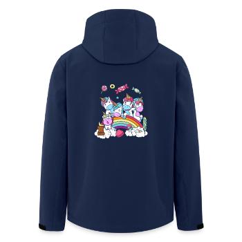 Birthday Gift Unicorn Party Daughter - Men’s Recycled Softshell Jacket by Stanley/Stella - navy - Back - AI Model Male 185 light (185cm)