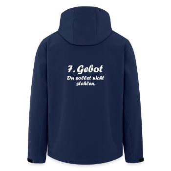 7. Gebot Du sollst nicht stehlen Christ Glaube - Recycelte Männer Softshell-Jacke von Stanley/Stella - Navy - Hinten - AI Model Male 185 light (185cm)