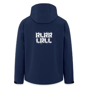 RLRRLRLL Drummer Paradiddle Schlagzeuger Snare - Men’s Recycled Softshell Jacket by Stanley/Stella - navy - Back - AI Model Male 185 light (185cm)