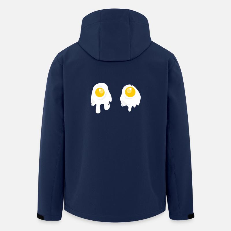 Oeufs au plat - Petit déjeuner - Veste softshell homme en polyester recyclé Stanley/Stella - marine