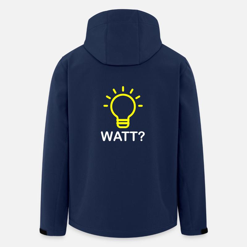 Watt? - Lightbulb Electrician Funny Gift - Men’s Recycled Softshell Jacket by Stanley/Stella - navy