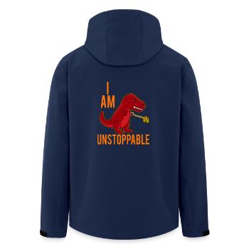 T-Rex I'm not stopping Funny - Men’s Recycled Softshell Jacket by Stanley/Stella - navy - Back - AI Model Male 185 light (185cm)