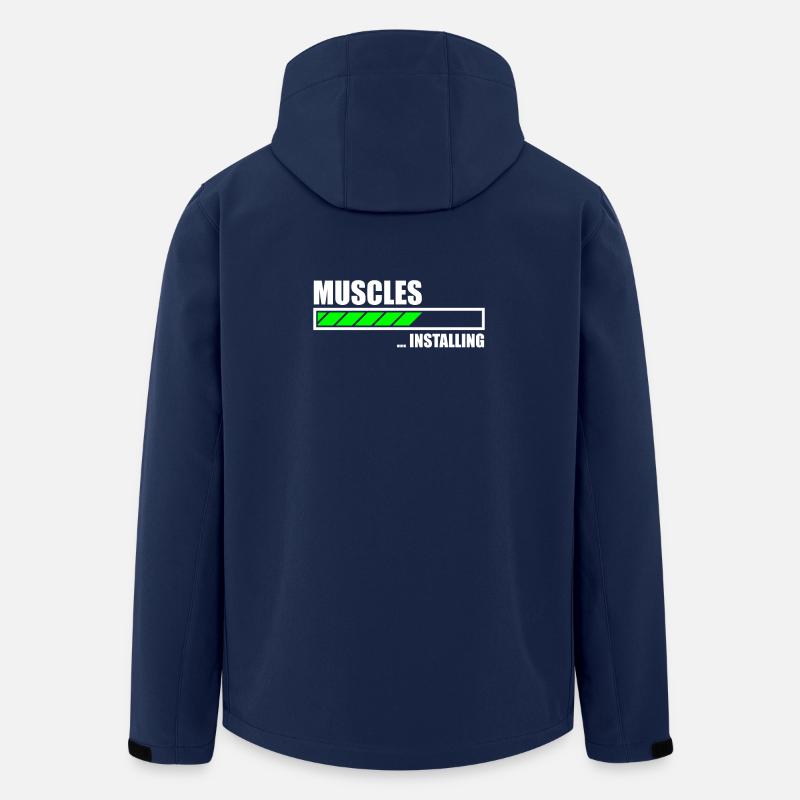 Installing Muscles Funny Gym - Men’s Recycled Softshell Jacket by Stanley/Stella - navy