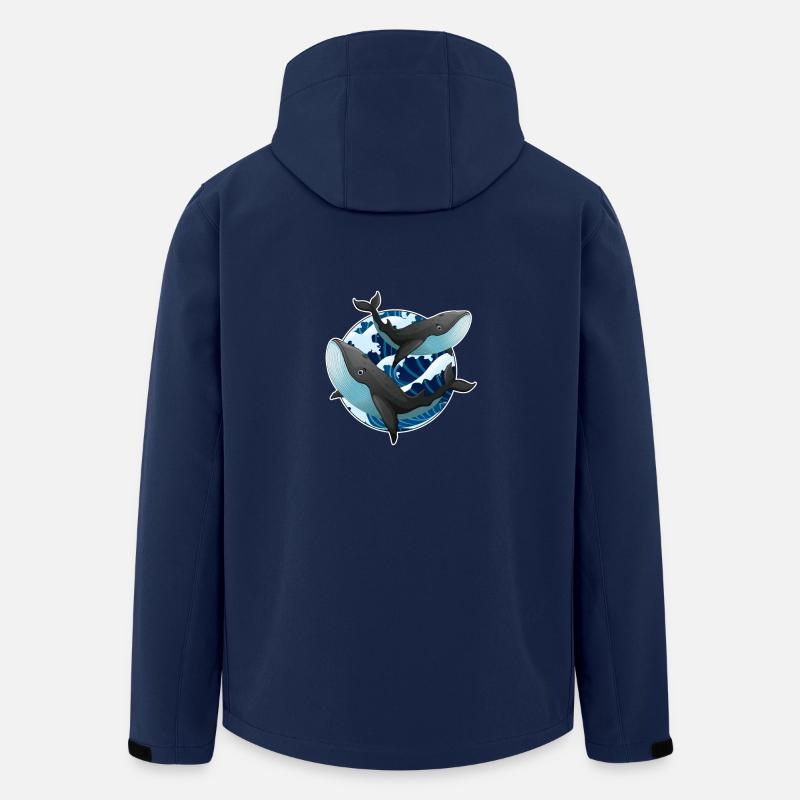 whales - Men’s Recycled Softshell Jacket by Stanley/Stella - navy