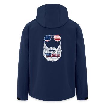 Independence Day 4th of July shirt gift America - Men’s Recycled Softshell Jacket by Stanley/Stella - navy - Back - AI Model Male 185 light (185cm)