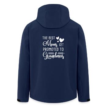 The Best Moms Get Promoted To Grandmas T-Shirt - Men’s Recycled Softshell Jacket by Stanley/Stella - navy - Back - AI Model Male 185 light (185cm)