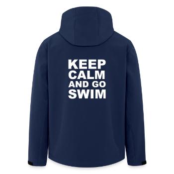 Reste calme et va nager! - Cadeau - Veste softshell homme en polyester recyclé Stanley/Stella - marine - Dos - AI Model Male 185 light (185cm)