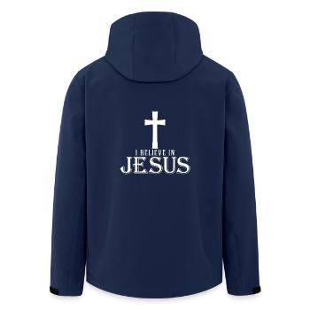 croire que Jésus est un cadeau cool - Veste softshell homme en polyester recyclé Stanley/Stella - marine - Dos - AI Model Male 185 light (185cm)