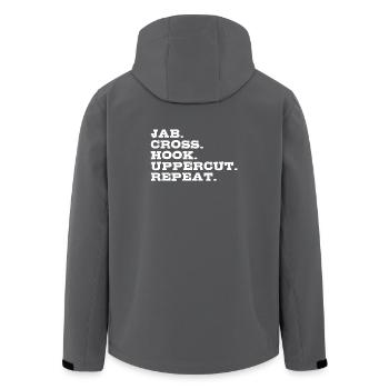 Jab Cross Hook Uppercut Martial Arts Boxing Gift - Men’s Recycled Softshell Jacket by Stanley/Stella - anthracite - Back - AI Model Male 185 light (185cm)