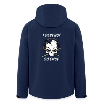 Drummer Drumsticks Band Loud Metal Rock Gift - Men’s Recycled Softshell Jacket by Stanley/Stella - navy - Back - AI Model Male 185 light (185cm)