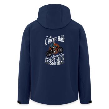 Je suis un cadeau drôle drôle de papa de motard de papa pour des papas - Veste softshell homme en polyester recyclé Stanley/Stella - marine - Dos - AI Model Male 185 light (185cm)