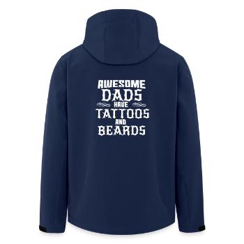 Dad Dad Tattoo Beard Dad's Father's Day Dad son son - Men’s Recycled Softshell Jacket by Stanley/Stella - navy - Back - AI Model Male 185 light (185cm)