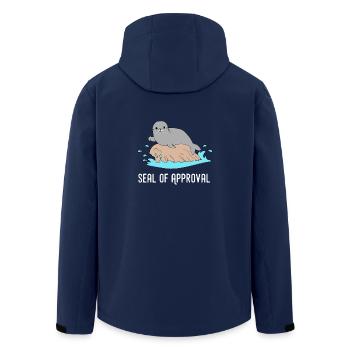 Seerobbe Daumen Hoch Meerestier Seelöwe Lustig - Recycelte Männer Softshell-Jacke von Stanley/Stella - Navy - Hinten - AI Model Male 185 light (185cm)