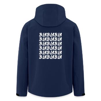 Bla Bla Bla Bla Bla Stupid chatter Labern - Men’s Recycled Softshell Jacket by Stanley/Stella - navy - Back - AI Model Male 185 light (185cm)