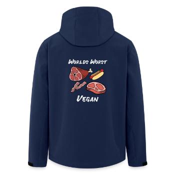 Anti Vegan Carnivore Meat Filet Gift - Men’s Recycled Softshell Jacket by Stanley/Stella - navy - Back - AI Model Male 185 light (185cm)