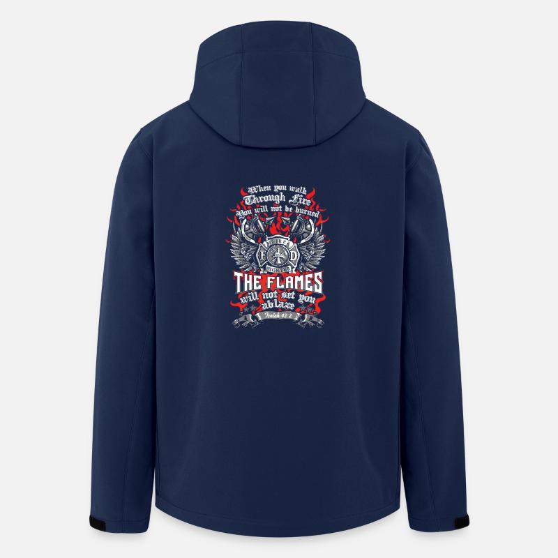Bibel Zitat Feuerwehr Feuerwehrmann Feuerwehrfrau - Recycelte Männer Softshell-Jacke von Stanley/Stella - Navy