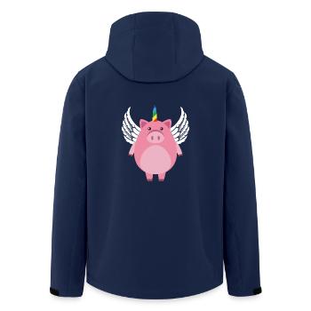 Unipig Pink Cute Funny Unicorn Pig T Shirt Gift - Recycelte Männer Softshell-Jacke von Stanley/Stella - Navy - Hinten - AI Model Male 185 light (185cm)