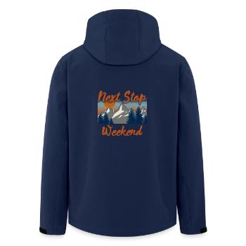 Next stop weekend T-shirt - Men’s Recycled Softshell Jacket by Stanley/Stella - navy - Back - AI Model Male 185 light (185cm)
