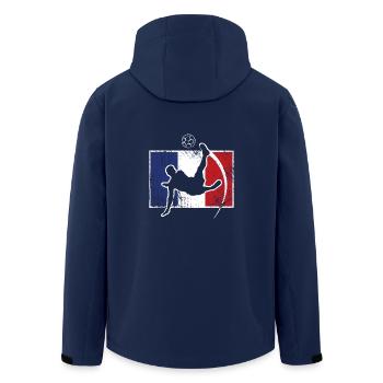 France football gift idea team - Men’s Recycled Softshell Jacket by Stanley/Stella - navy - Back - AI Model Male 185 light (185cm)