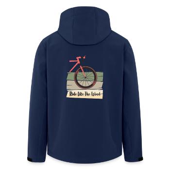 Bicycle saying gift idea - Men’s Recycled Softshell Jacket by Stanley/Stella - navy - Back - AI Model Male 185 light (185cm)