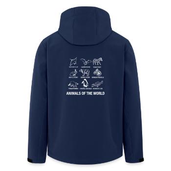 animals - Men’s Recycled Softshell Jacket by Stanley/Stella - navy - Back - AI Model Male 185 light (185cm)