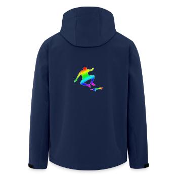 Skateboarding T-shirt Kühler Silhouette-Skate gay - Recycelte Männer Softshell-Jacke von Stanley/Stella - Navy - Hinten - AI Model Male 185 light (185cm)