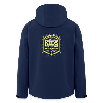 Teacher's Warning - Men’s Recycled Softshell Jacket by Stanley/Stella - navy - Back - AI Model Male 185 light (185cm)