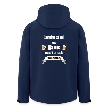 Camping tentes bière loisirs feu de camp forêt - Veste softshell homme en polyester recyclé Stanley/Stella - marine - Dos - AI Model Male 185 light (185cm)
