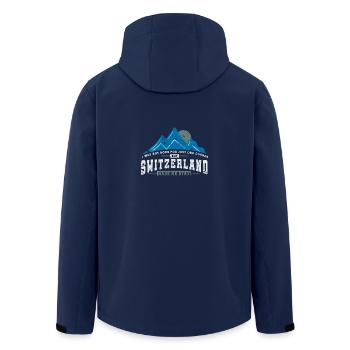 Switzerland Say as a gift idea for Swiss - Men’s Recycled Softshell Jacket by Stanley/Stella - navy - Back - AI Model Male 185 light (185cm)